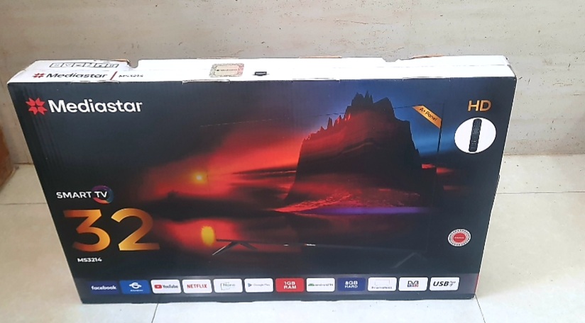 تلویزیون32اینچ دوگیرنده مدیا استارهوشمند مدل MS_32ST2S2_F